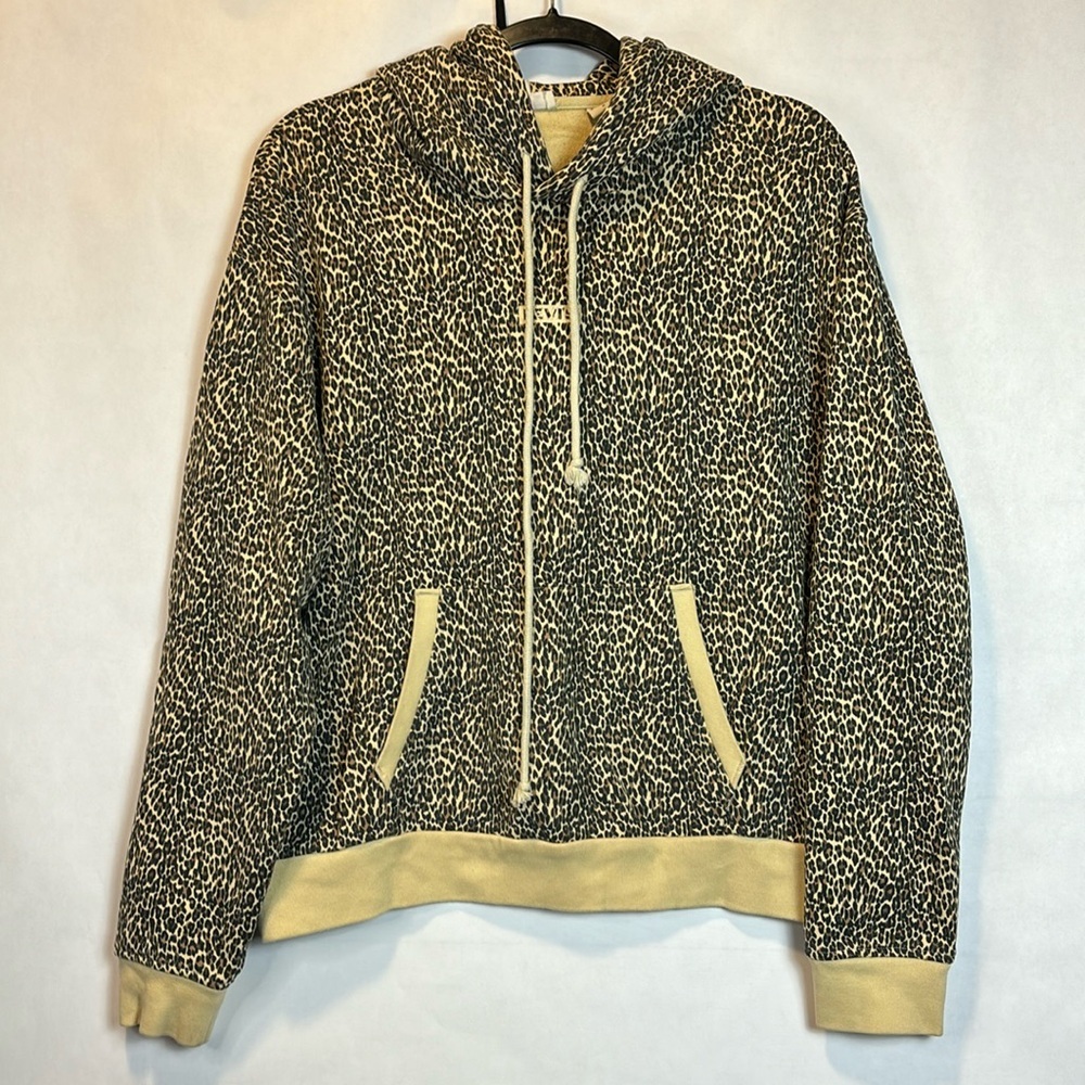 Levi's Hoodie‎ Unbasic Hoodie Sweatshirt Cheetah Animal Print Cropped Size M
